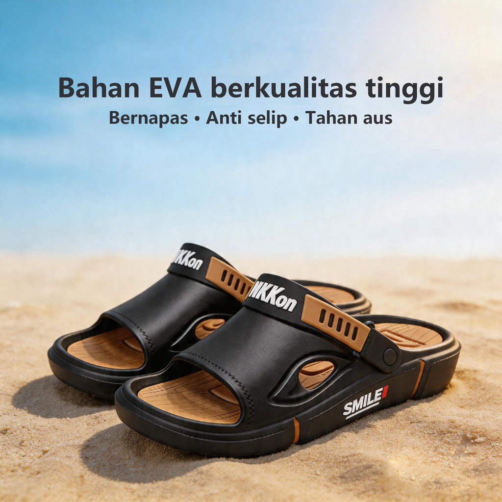 Sandal outdoor pria model baru sandal selop gunung pria sandal pria selop karet sandal slop cowok ke