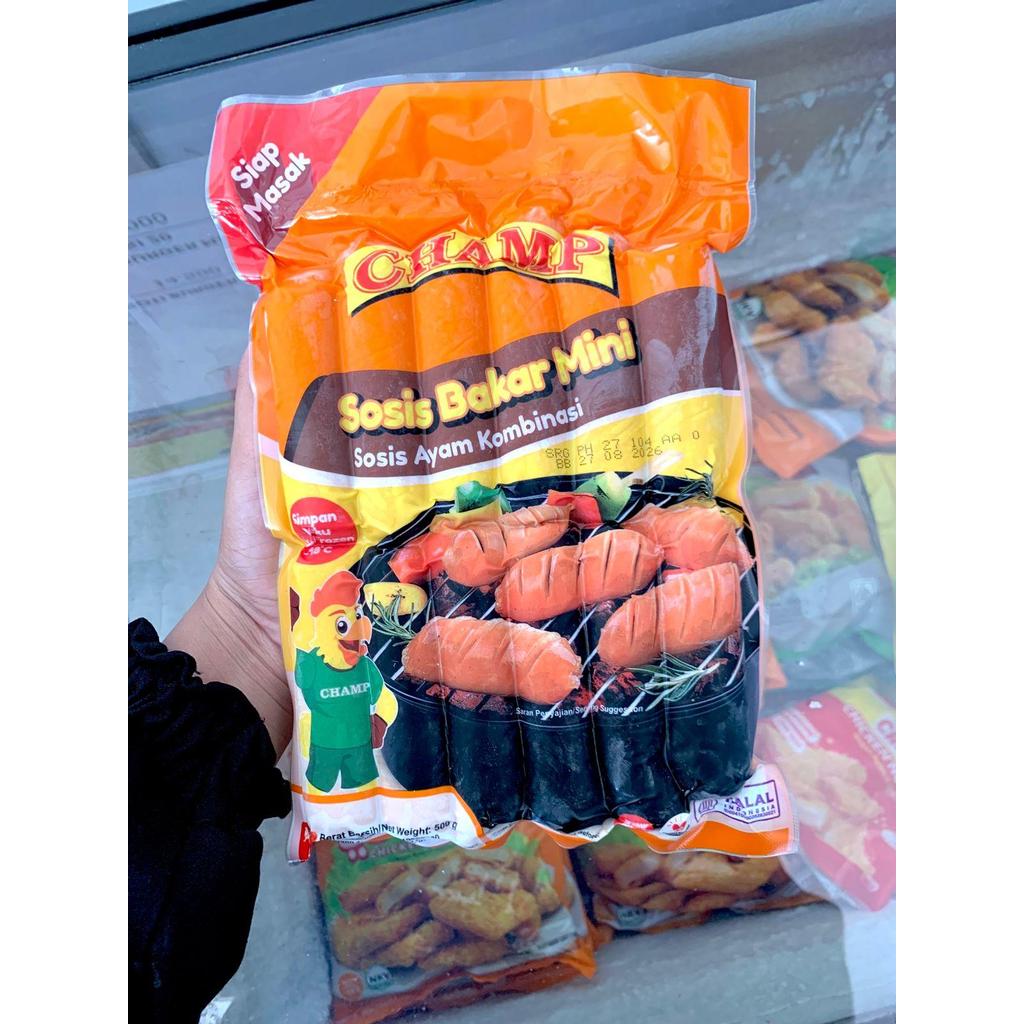 (KHUSUS PULAU JAWA) CHAMP SOSIS MINI 500g ISI 12 /  SOSIS AYAM KOMBINASI / SOSIS BAKAR / SOSIS CHAMP