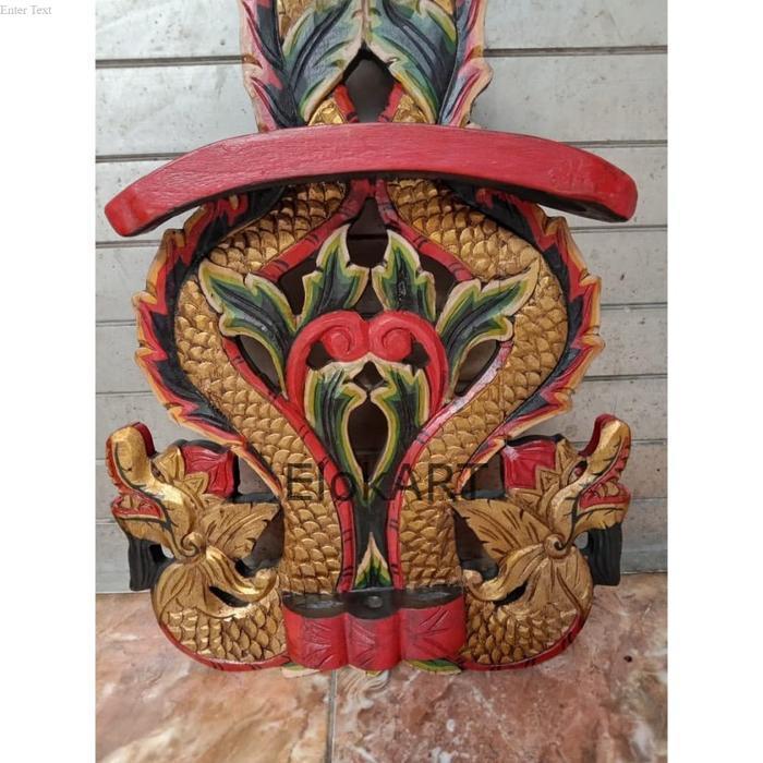 Blawong Tempat Pusaka Tombak Isi 3 Kayu Jati Ukir Naga Kembar Sungging paling murah seindonesia     