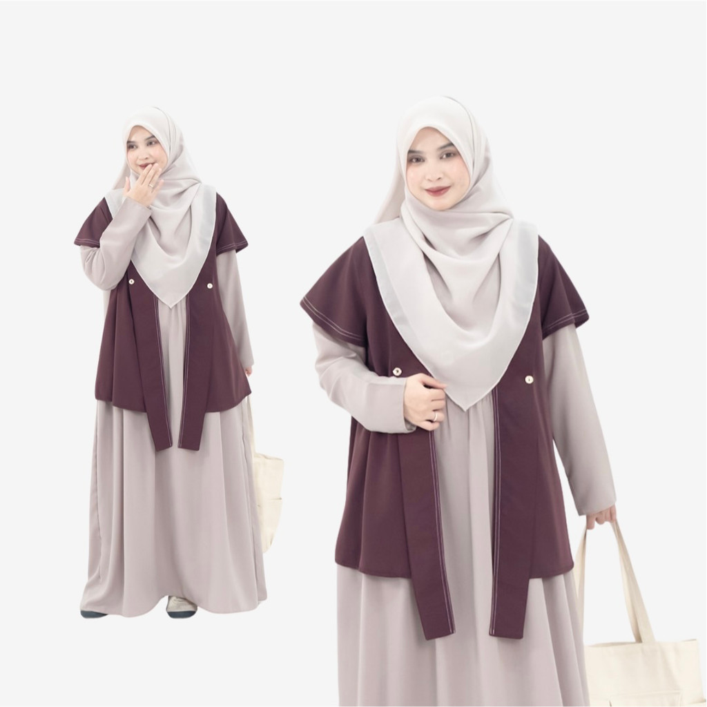 Mininos Asuka Set Outer Gamis Minimalist Syari 2in1