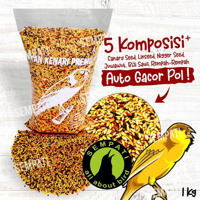 Pakan kenari premium 1 kg pakan burung kenari milet campur komplit