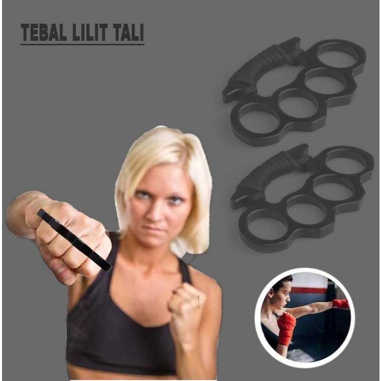 Keling Knuckle Grip Metal Alat Bela Diri Tebal Lilit Tali Tactical Puncher