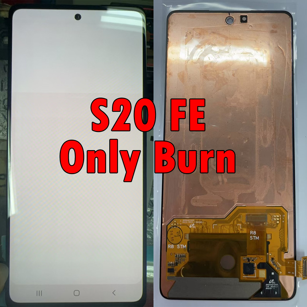 AMOLED With Burn Defect For Samsung S20 FE 4G splay S20 Lite LCD Tou Screen gitizer Replacement For 
