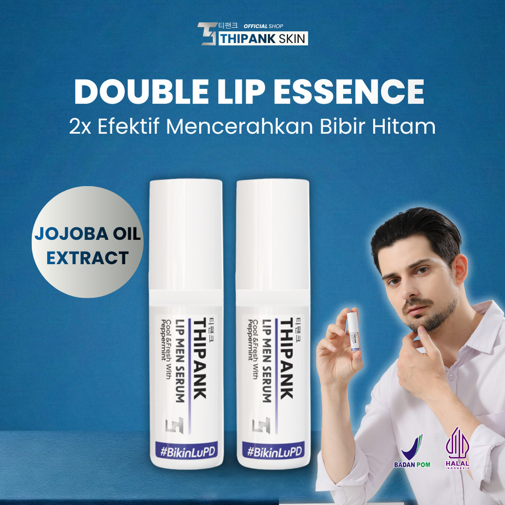 2 Pcs lip serum pria terbaik Thipank Lip Men Serum Pria with extrack peppermint lip serum bibir hita