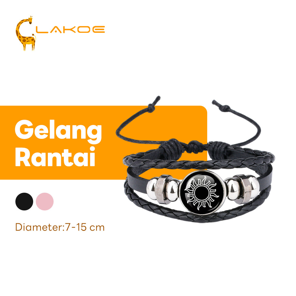 LAKOEOFFICIALMAL Gelang Couple Kekasih Matahari dan Bulan Gelang Matahari dan Bulan Kulit Gelang Cou