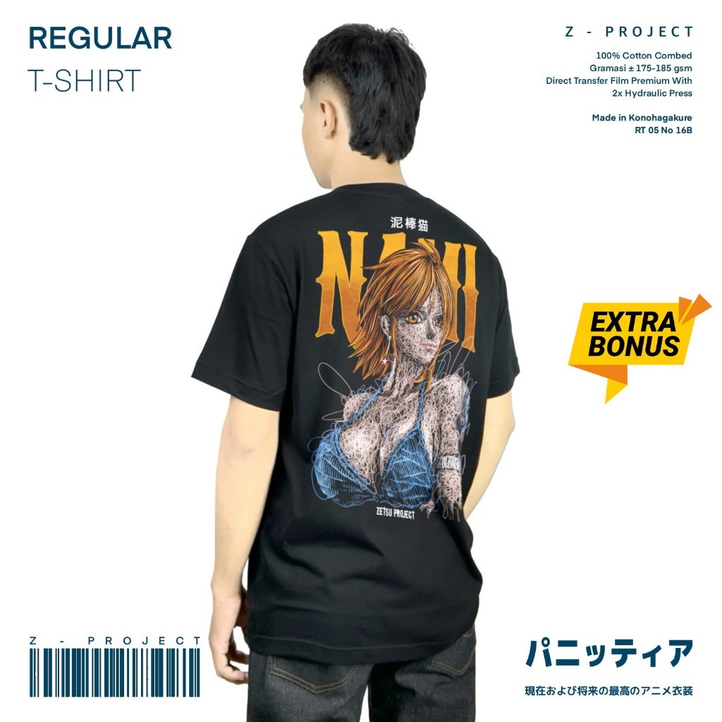 HOT Zetproject | Nami Kaos Anime Regular Fit Lengan Pendek