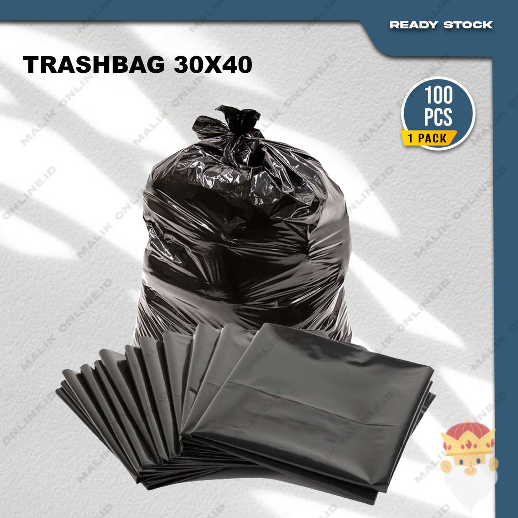 Plastik Sampah TRASH BAG Kantong Sampah Hitam Ukuran 30X40