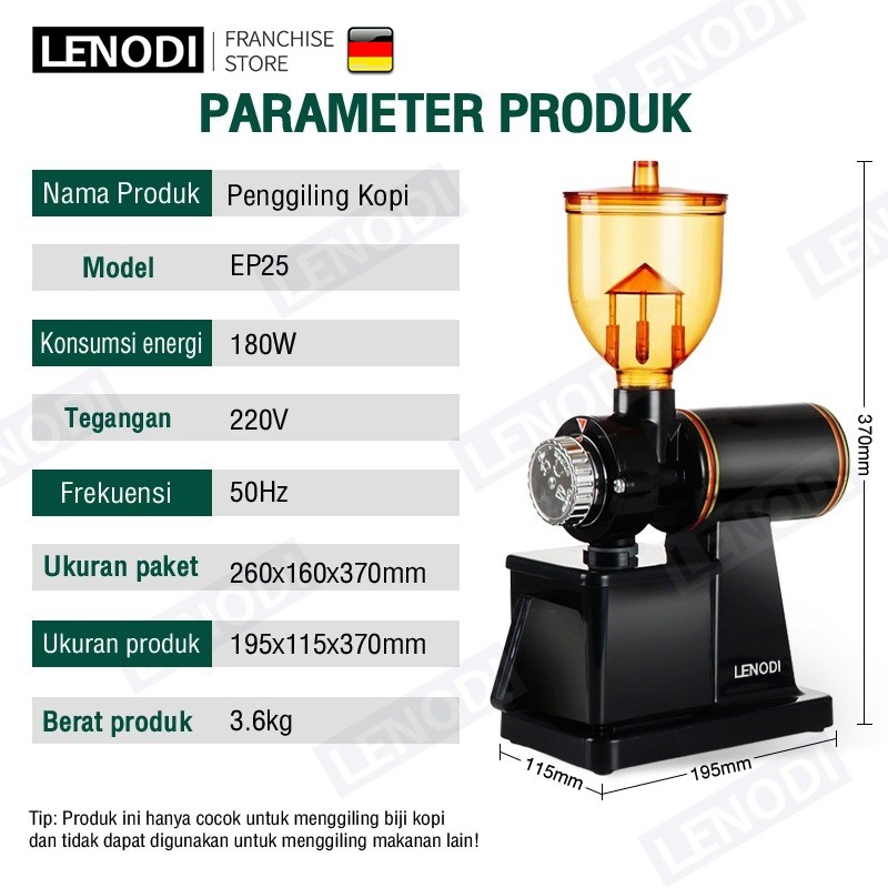 ReadyLENODI One Two Cups 600N Alat Penggiling Kopi Electric Coffee Penggilingan cepat Mill Grinder M