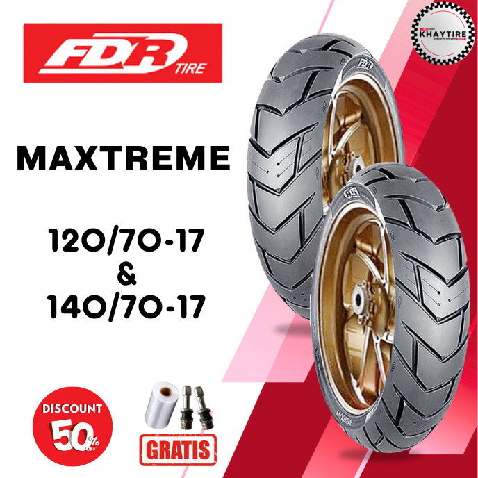 SEPASANG Ban Motor FDR MAXTREME 120/70 & 140/70 RING 17 Tubeless