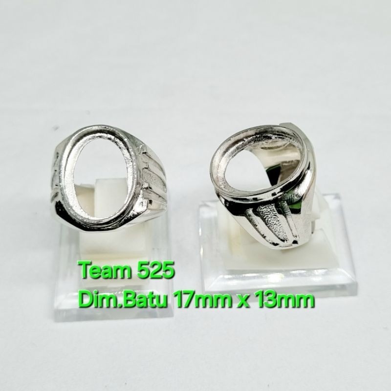 Ring emban alpaka super dim 17x13 eceran / model tanam polos / ring pengikat batu akik ecer kodian a