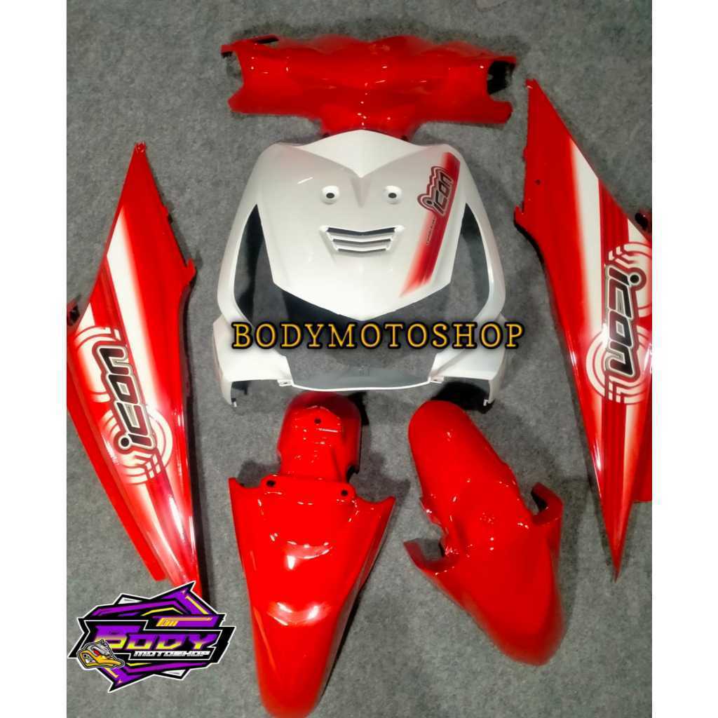 cover body full set bodi halus honda beat karbu lama 2008 2009 2010 2011 2012 warna merah cabe mix p