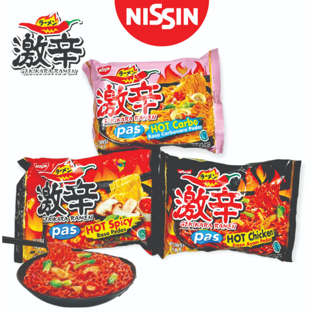 Nissin Gekikara Ramen Pas Hot 81 gr - Mi Instan Ramen Pedas Porsi Pas
