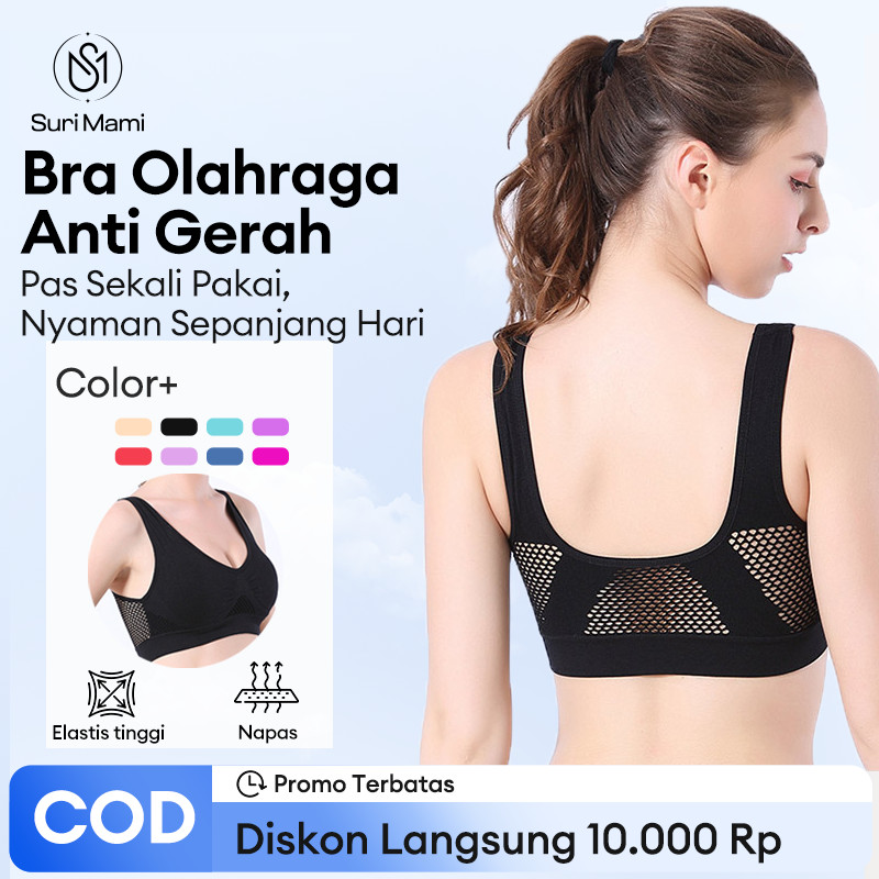Bra Olahraga Wanita Jaring Bernapas Anti Getaran untuk Olahraga Harian S6