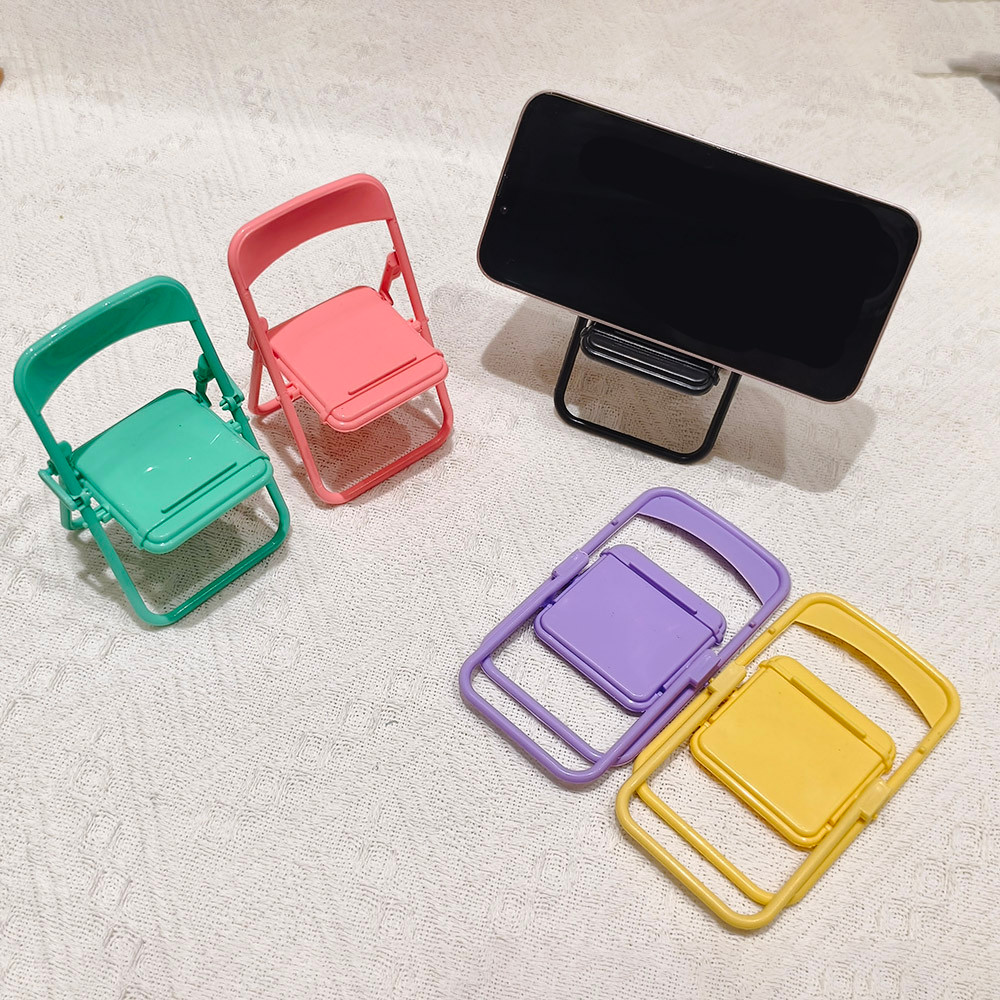 Holder Handphone Lipat Mini Multifungsi Holder Handphone Bentuk Kursi Lipat Warna Macaron