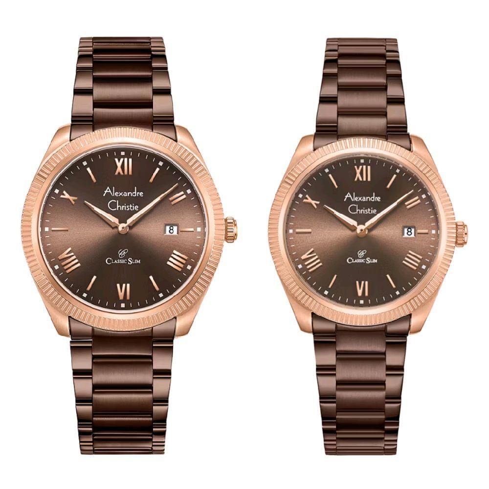 Jam Tangan Couple Alexandre Christie 8712 AC 8712 AC8712 Original Quartz Stainless Watch