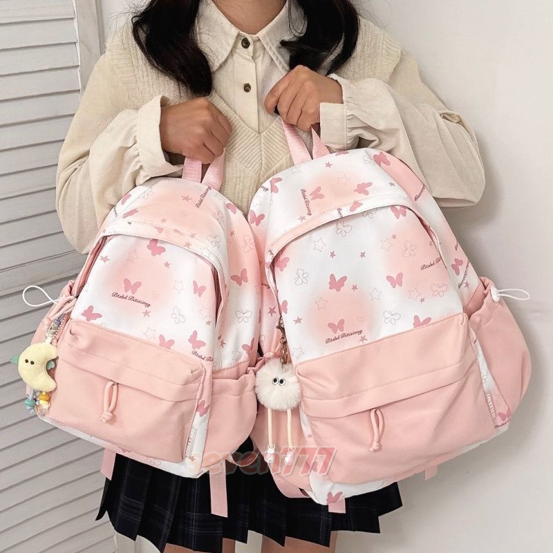 2026 Tas Ransel Wanita Lucu/Tas Mini Niche Pink Sweet Pink Backpack/Tas Ransel Mini Korea Style Aest