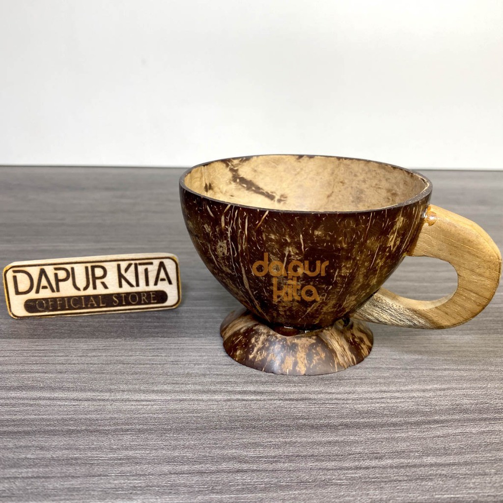DISKON - Gelas Cangkir Batok Kelapa, Bisa Untuk Gelas Jamu, Teh dan Kopi. Unik dan Murah