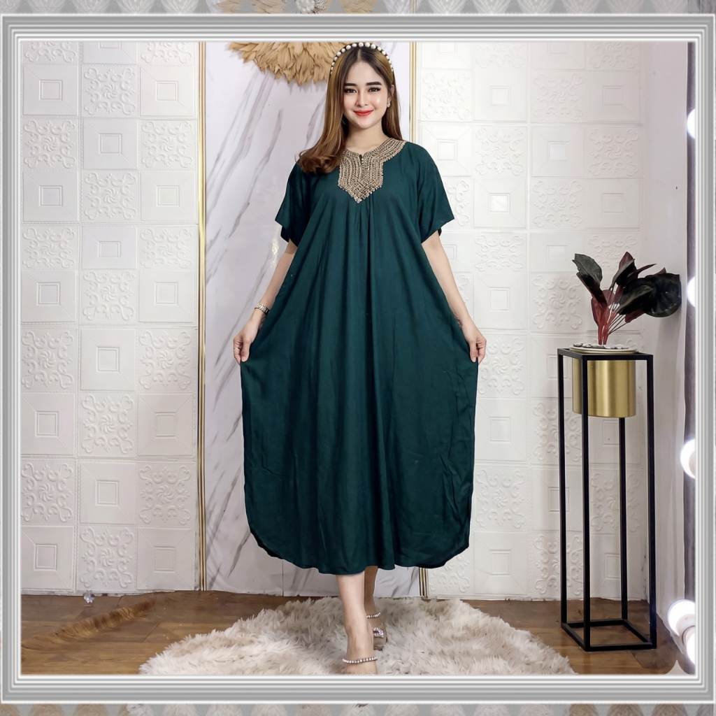 Terurah Baju Daster Lowo Ukuran Jumbo LD 140 Polos Renda Rayon Premium Nyaman Dipakai Harian Terlari