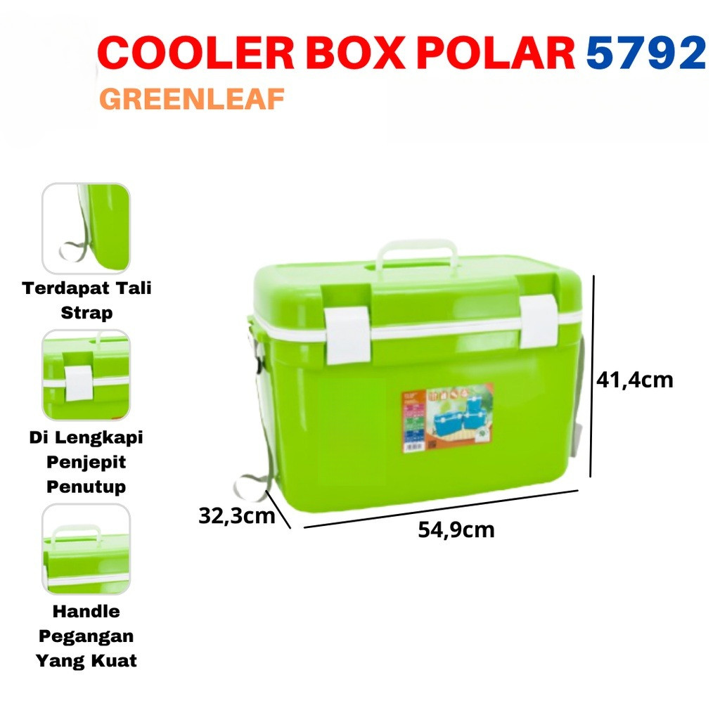 Cooler Box Polar Ice Box 30 Liter 5792 Green Leaf Kotak es