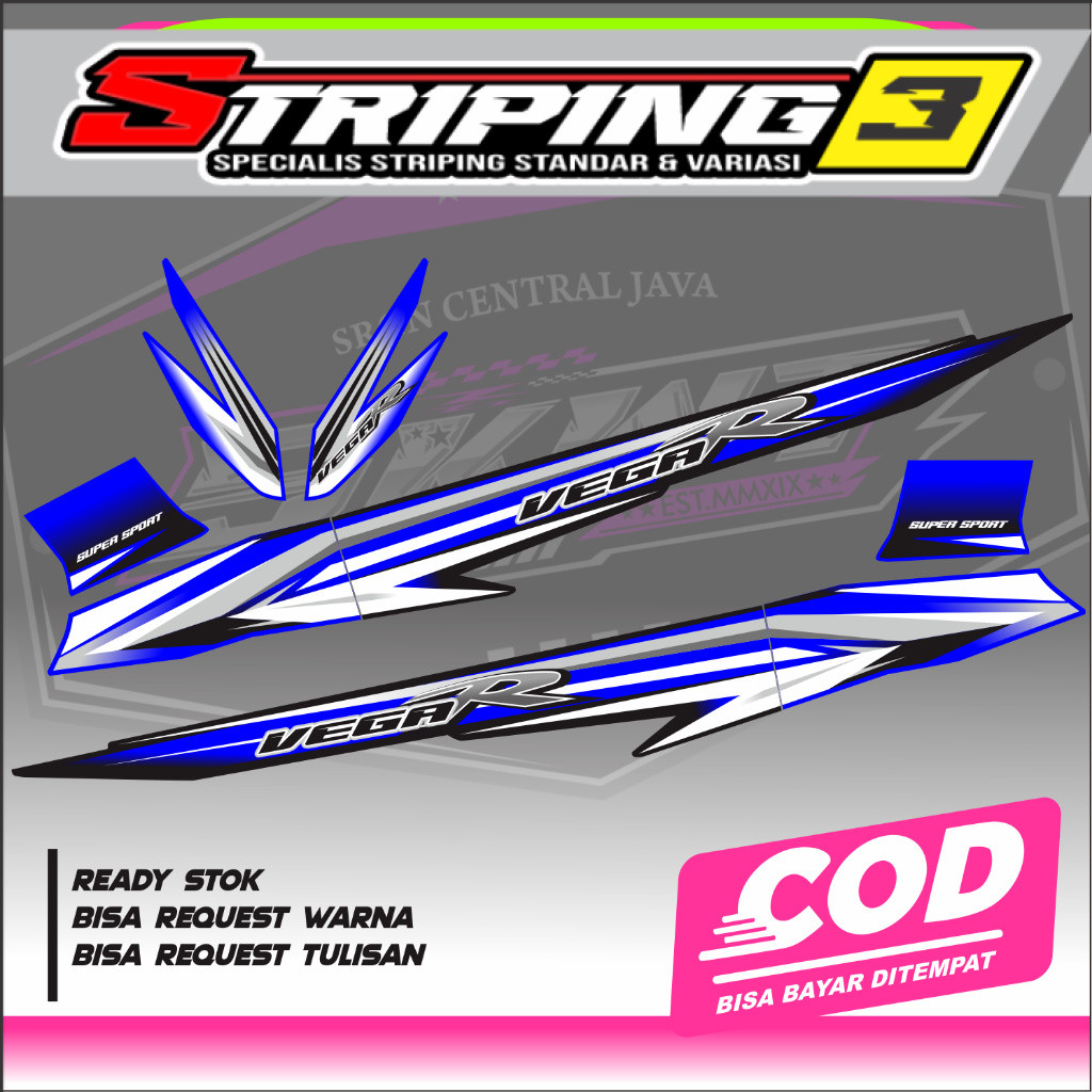 Striping Motor Sticker Variasi Yamaha Vega R Lama Vega Lama Vega Old Vega Kotak