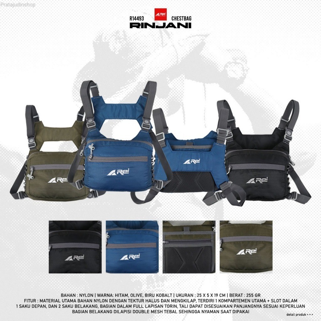 Chest Bag atau Tas Dada Pria Rinjani Arei Outdoorgear