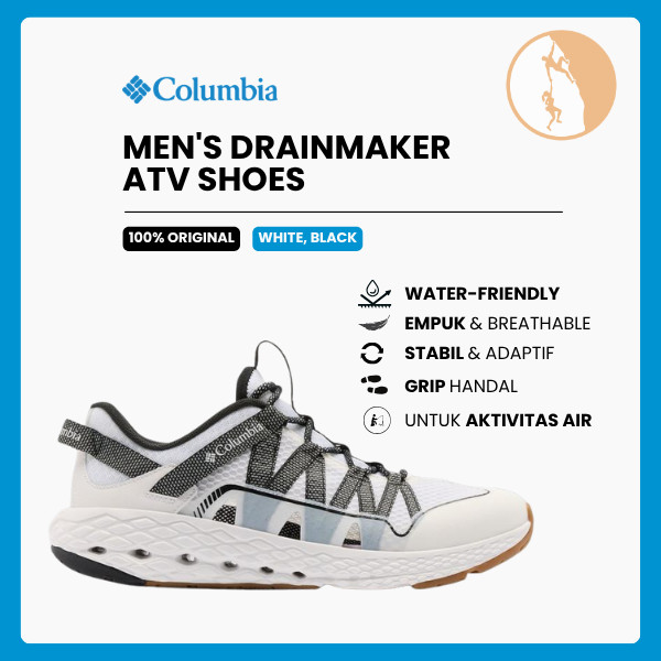 Sepatu Untuk Aktivitas Air - Columbia Men's Drainmaker ATV Shoe (White, Black)