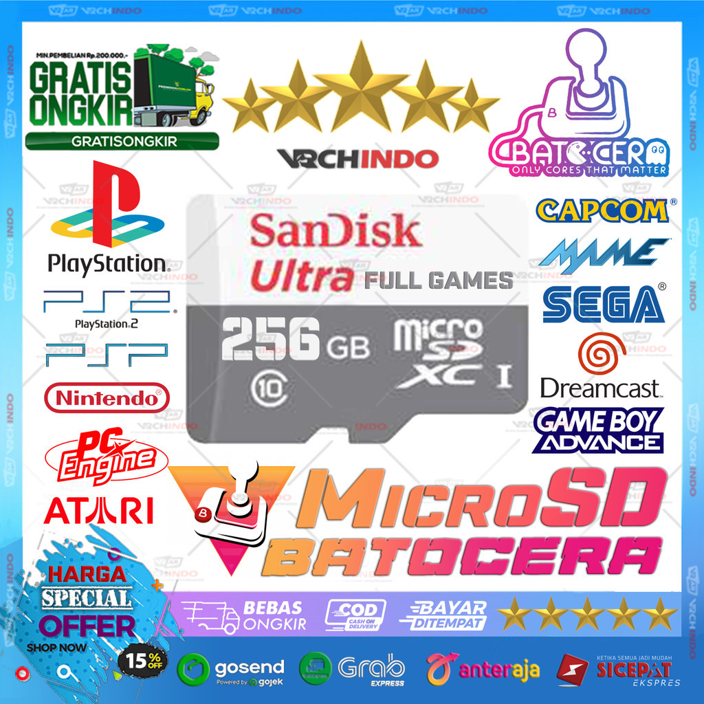 Batocera / Retrobat Micro SD Card Game Emulator - Games Console All in One Retro Emulator 