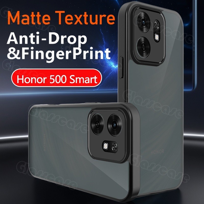 Casing Honor 500 Smart 2026 untuk Honor 500 Smart 500Smart 500Pro 500Lite Honor500Smart Hitam Matte 