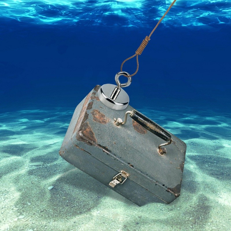 Magnet Neodymium Fishing Kuat Bulat Pencari Harta Karun Angkat Beban Besi dengan Tali 31 Meter
