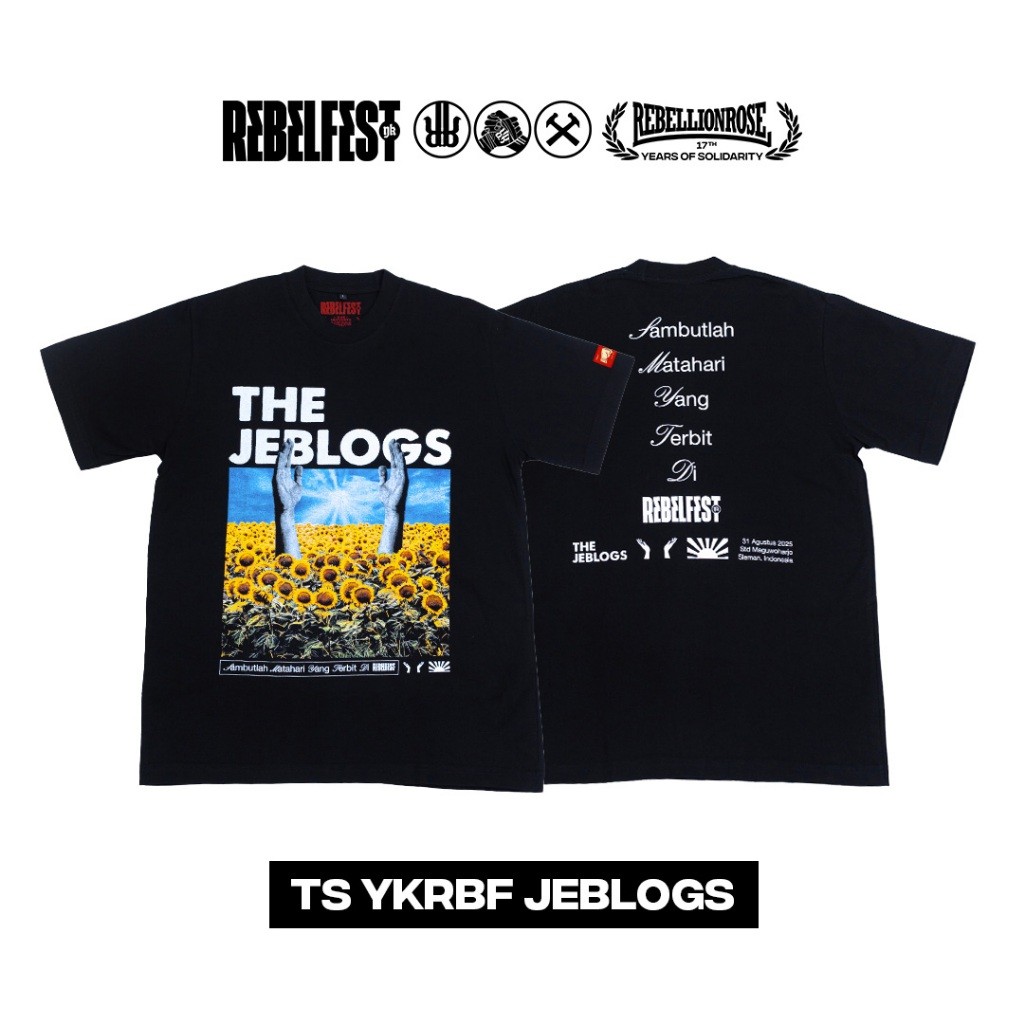 READY STOCK - REBELFEST TS YKRBF JEBLOGS Sambutlah CMRDS x The Jeblogs 2025 Rebellion Rose Kaos Unis