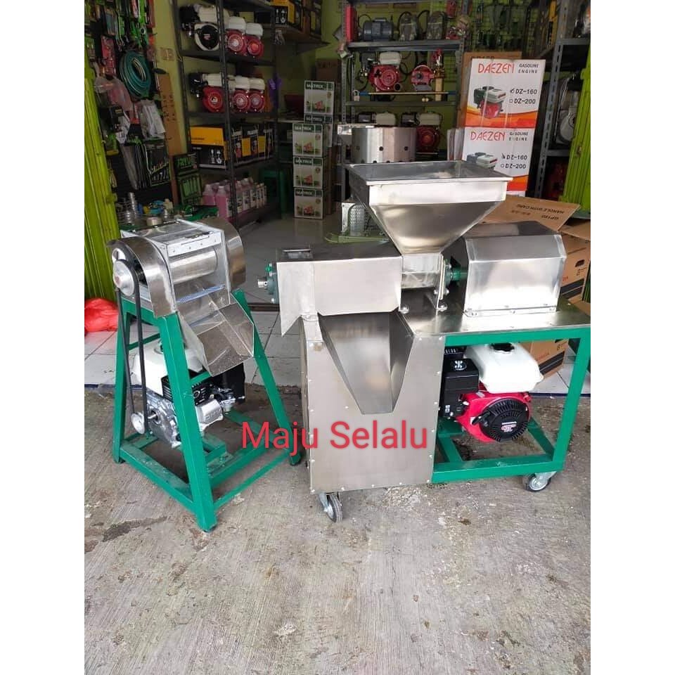 Paket mesin peras santan A22 S mesin Honda GP 160 dan parutan kelapa roll parut besar 4,5in