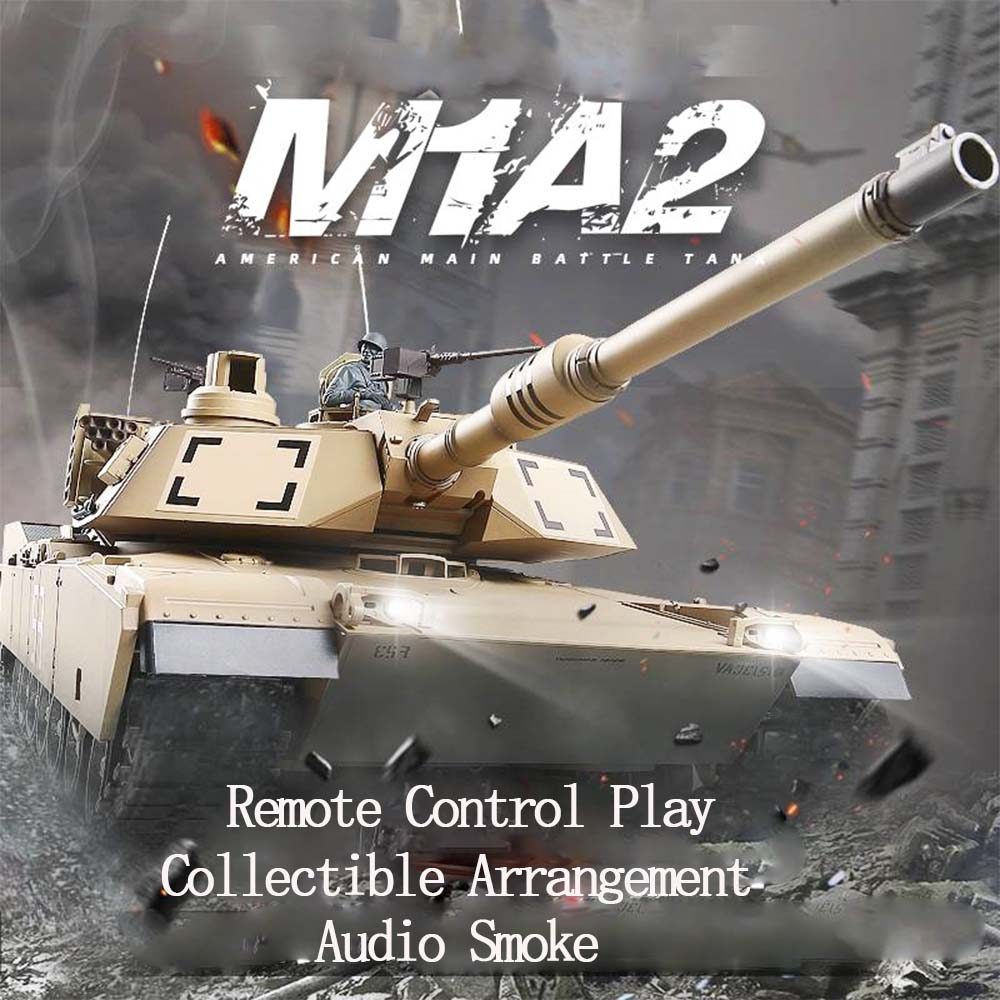 Henglong 3918 M1A2 Abrams Army Tank Model 1/16 Scale Rc Tanks 360° Turret Barrel Recoil Remote Contr