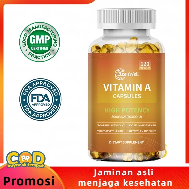 Bzenwell  Suplemen Vitamin A Berpotensi Tinggi 3000mcg (10.000 IU) dari