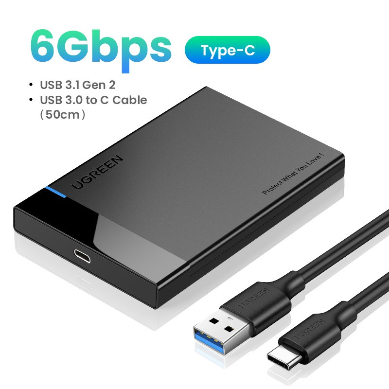 UGREEN HDD Case 2.5 SATA to USB 3.0 Adapter Hard Drive Enclosure for SSD Disk HDD Box Type C 3.1 Cas