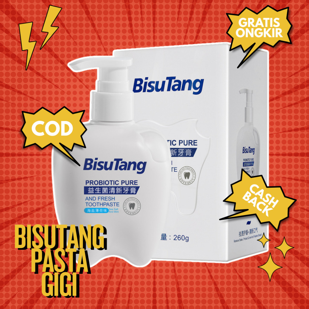 SOLUSI KARANG GIGI BISUTANG Pasta Pemutih Gigi Anti Karang Kuning 260g - BISUTANG Odol Gigi Pembersi