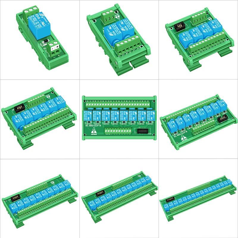N Rail Mount 3V 5V 12V 24V Songle Relay Module Driver Board PLC Board Relay Module SPDT 10Amp Plugga