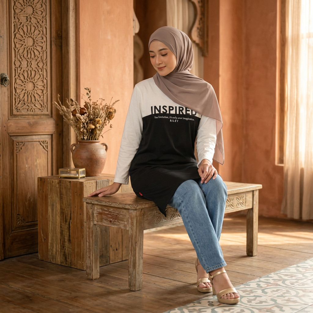 NEW RILLEY - Kaos Tunik Poppy Wanita | Sweater Cewek | Switer Sweeter Hoodie Kaos Baby Terry Cewek T