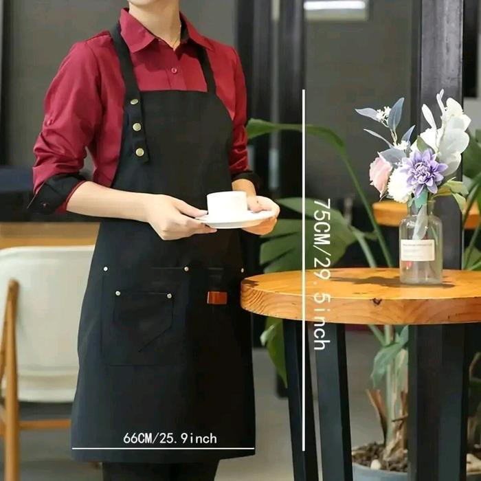 [BEST SELLER] Apron Masak Dapur Tahan Air Korea Style Celemek Barista Bartender Waiter Pelayan Cafe 
