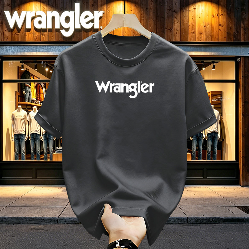 Kaos Lengan Pendek Wrangler Original Trendy T-shirt Pria Wanita Oversize Style Santai Harian Bahan K