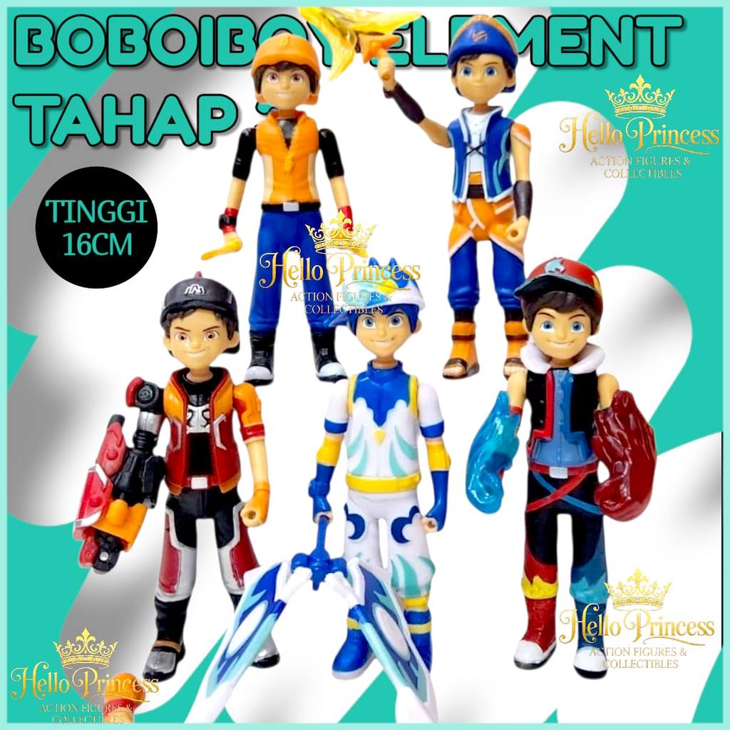 BARU Set 5 Pcs Action Figure BoBoiBoy Galaxy Tinggi 16cm - Mainan Pajangan & Topper Kue / Boboiboy N