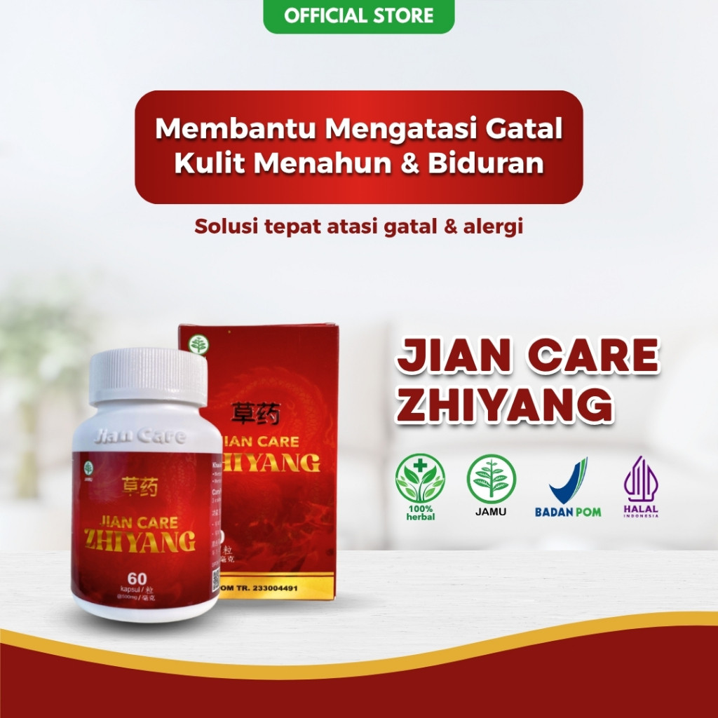 Jian Care Zhiyang - Obat Herbal Cina Membantu Mengatasi Gatal Kulit Menahun & Biduran Isi 60 Kapsul