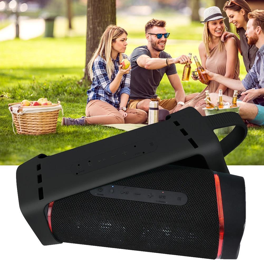 Soft Silicone Carrying Pouch with Handle Protective Cover Portable Foldable Bluetooth-compatible Spe