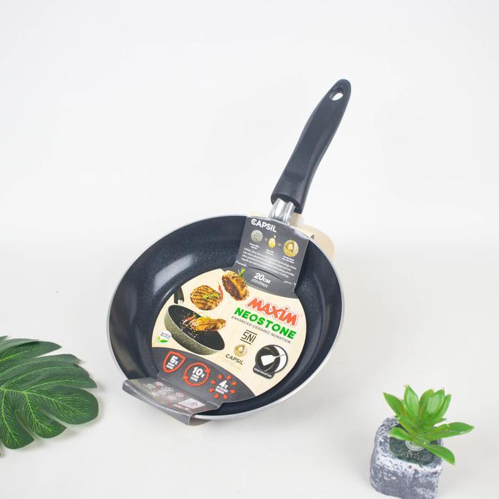 Maspion Maxim Neostone Frypan 20 22 24 26 28 cm Teflon Anti Gores Anti Lengket Keramik - Kitchenware
