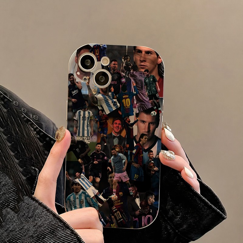 Casing iPhone Redmi Koleksi Foto Messi Untuk iPhone 16 15 14 13 12 11 Mini Pro E MAX Untuk Redmi 9A 