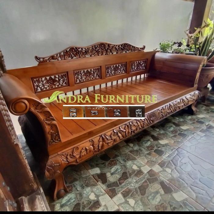 bangku ukiran Jepara classic kayu jati,bale bale ukiran unik full ukir