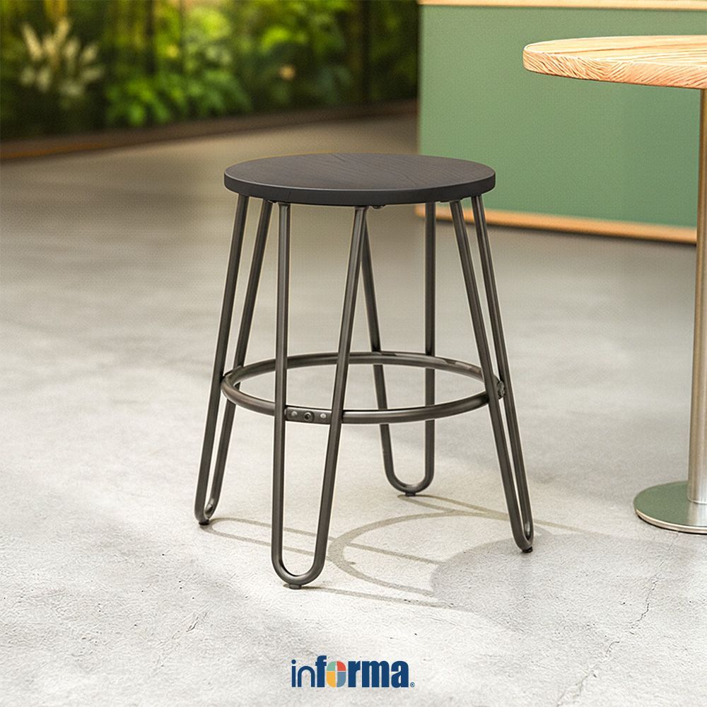 Informa Neo Manley Bangku Dengan Dudukan Kayu Stool Kursi Kecil Kursi Mini Seating Stool