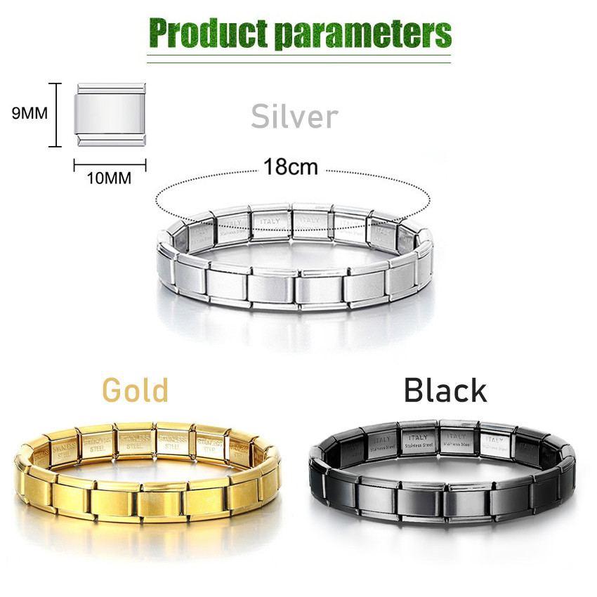 Italian Charm Bracelet Vintage Gelang Tangan Pria Wanita Premium Couple Model Per Stainless Steel Po