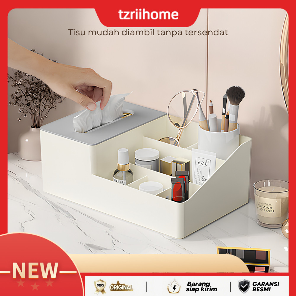 tzriihome Laci Meja Penyimpanan Aksesoris Tissu / Alat Tulis Rak Laci Aesthetic Multifungsi