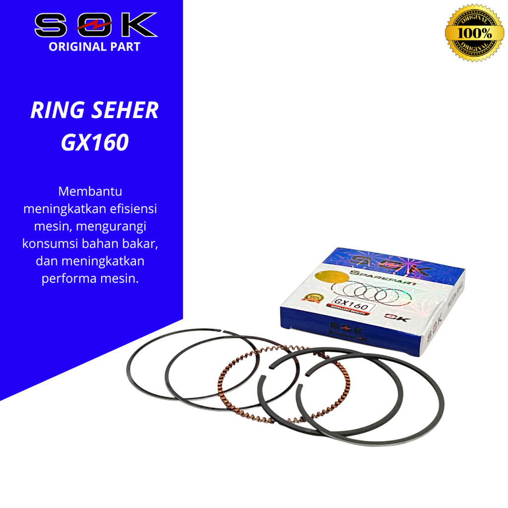 Ring seher mesin GX160 piston ring mesin GX160 ring piston GX160 Ring set GX160