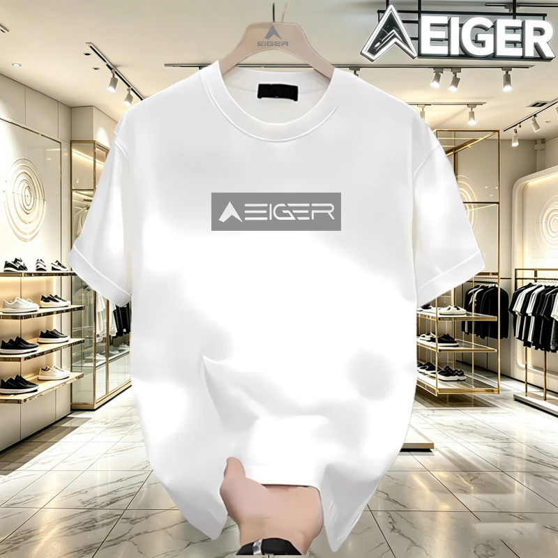 Kaos Eiger Oversize 24S Katun | Nyaman Adem | Baju Polos Streetwear Pria Wanita